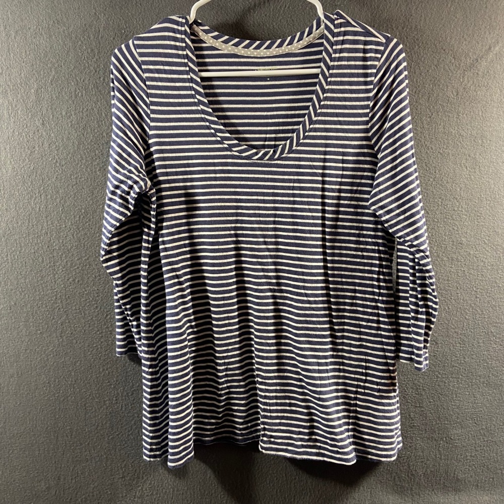 Garnet Hill nautical Top Shirt Striped Cotton Modal parisian capsule coastal